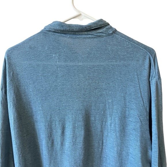 SOLD MASSIMO ALBA LONG SLEEVE POLO PURE LINEN SHIRT CUFFS 5 BUTTON PLACKET XL - Picture 4 of 11